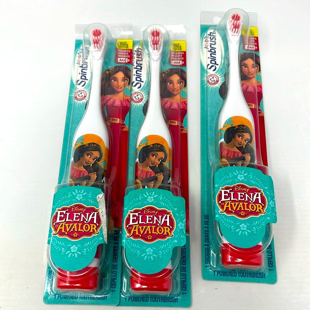 Disney ELENA of AVALOR Electric KIDS Spinbrush lot of 3 New